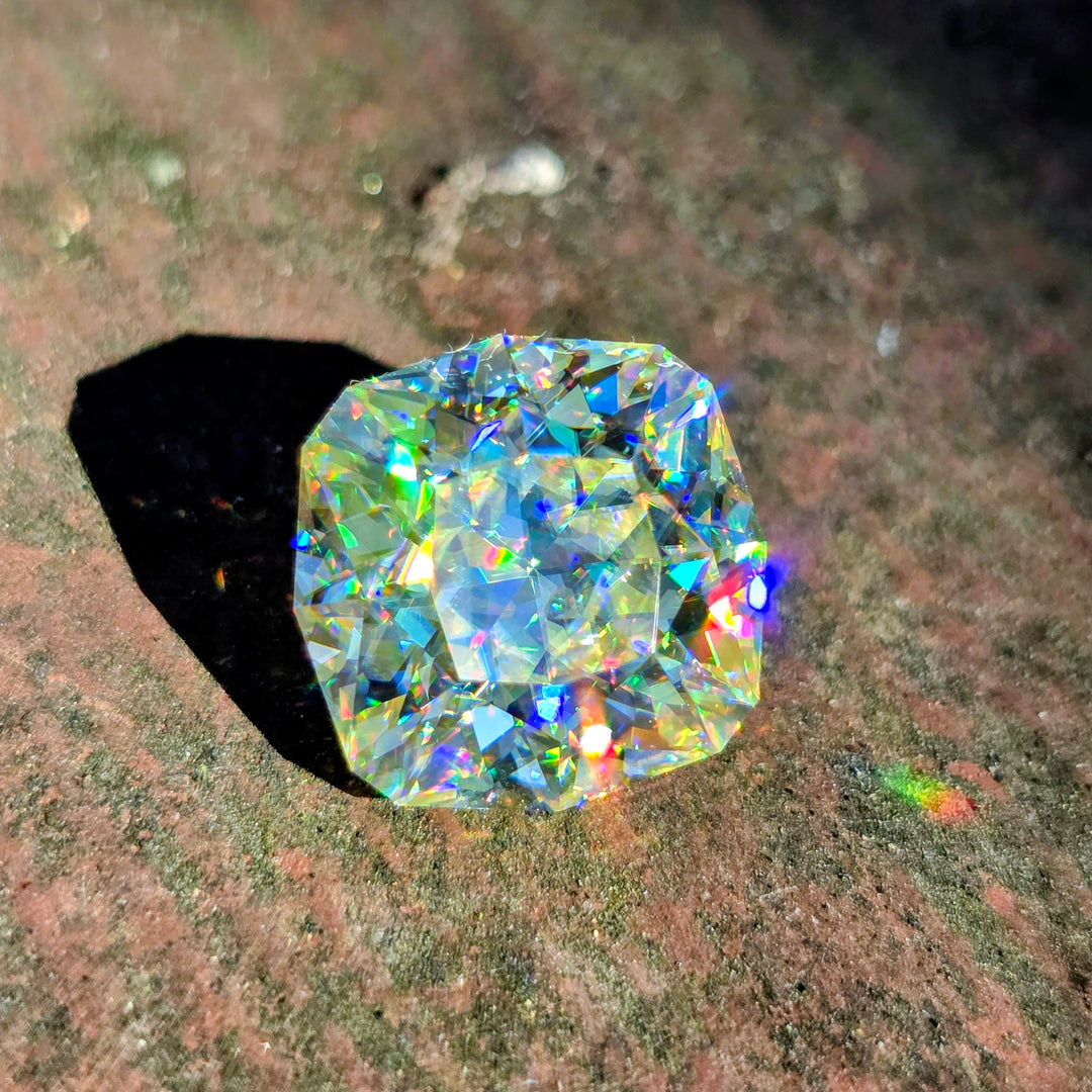 White Rutile 🌈🍭🦄, House Of Sylas Cushion Cut, 10.02 Carats