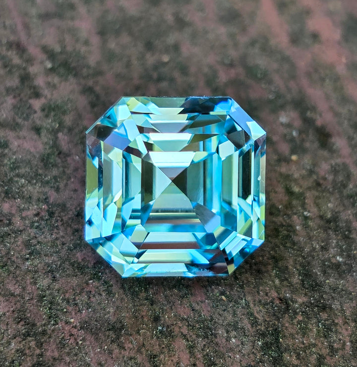 Aqua Blue Lab Sapphire, Asscher Cut, 10.09 Carats