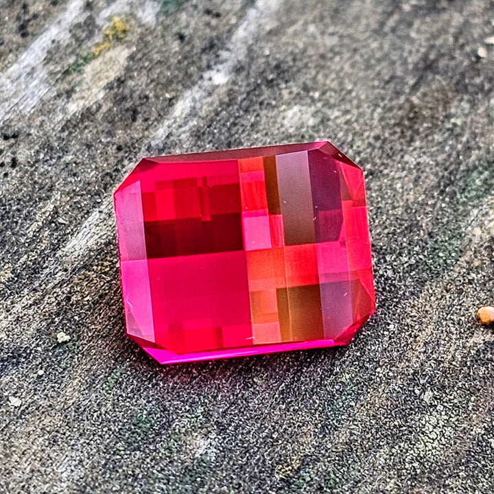 Pigeon Blood Lab Spinel, Pixel Rectangle Cut, 4.40 Carats