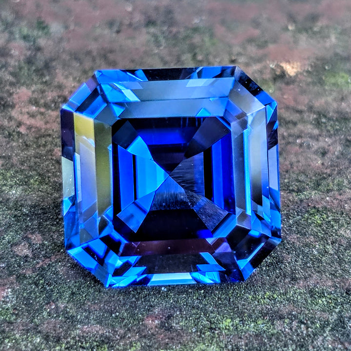 Blue Czochralski Lab Sapphire, Asscher Cut, 9.27 Carats