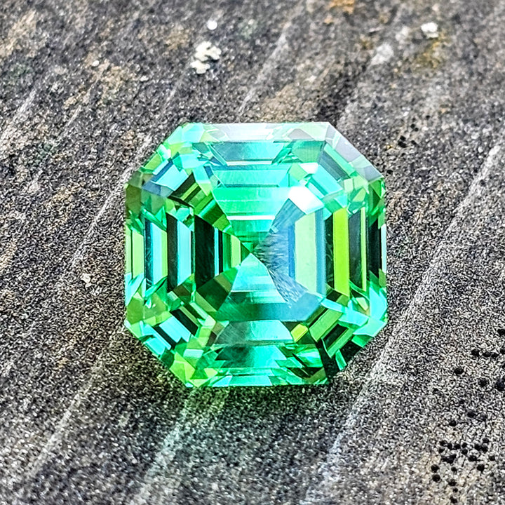 Cobalt Lab Green Sapphire, Asscher Cut, 12.14 Carats