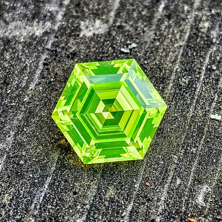 Green LuAG, Hexagon Step Cut, 6.65 Carats