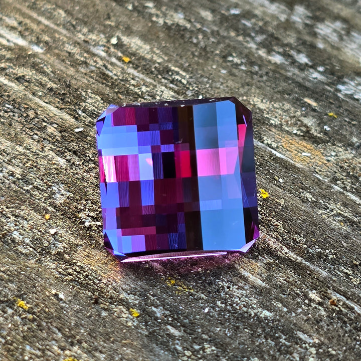 Djeva Color Change Lab Sapphire, Pixel Square Cut, 12.39 Carats