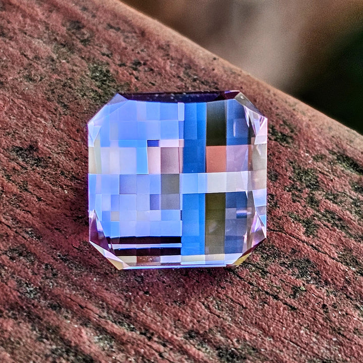 Purple Neodymium YAG, Pixel Square Cut, 8.46 Carats
