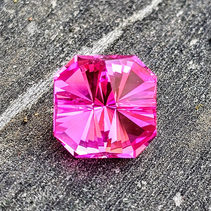 Pink Lab Sapphire, Tessellation Cut, 8.45 Carats