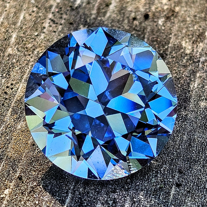 Light Cornflower Blue Lab Spinel, Traditional Round Brilliant Cut, 27.65 Carats