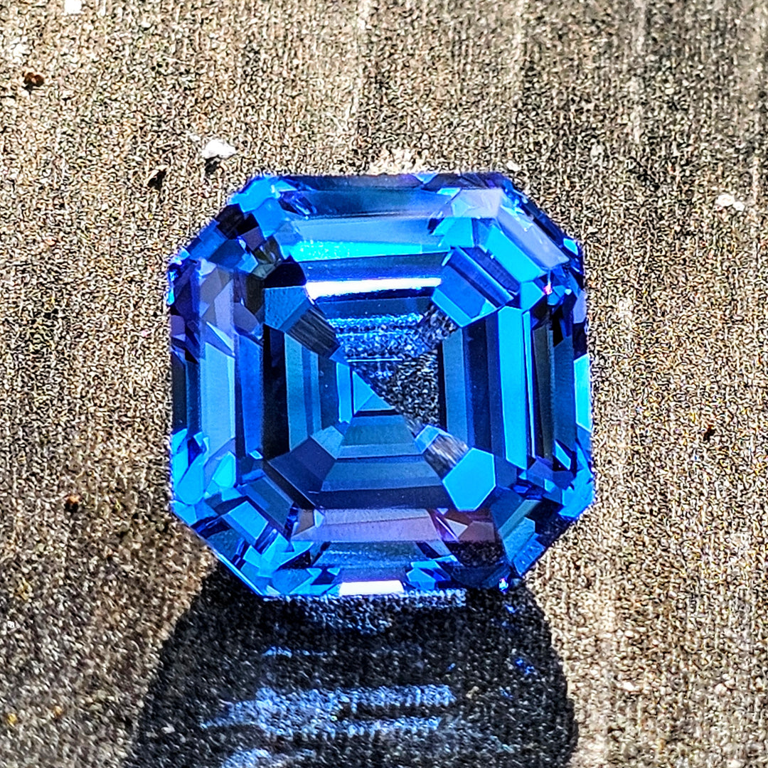 Vivid Blue Lab Spinel, Asscher Cut, 18.16 Carats