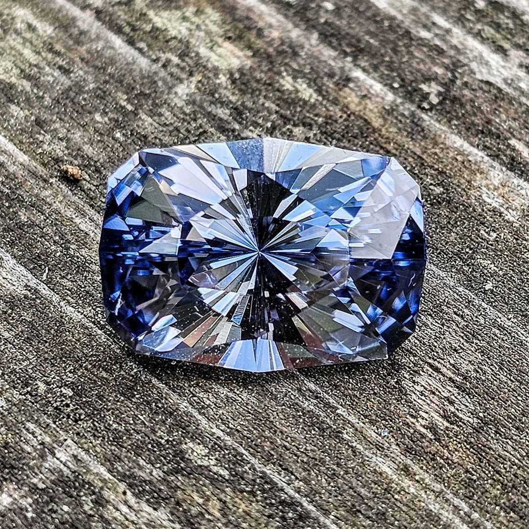 Steel Blue Lab Sapphire, House Of Sylas Long Cushion Cut, 10.2 Carats - DJEVA