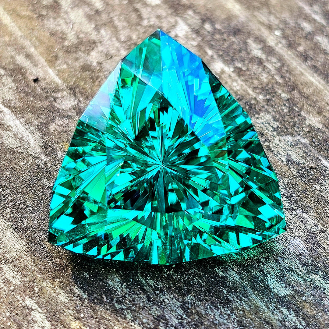Teal "Paraiba" YAG, Trillian Internal Reflections Cut, 51.2 Carats - DJEVA