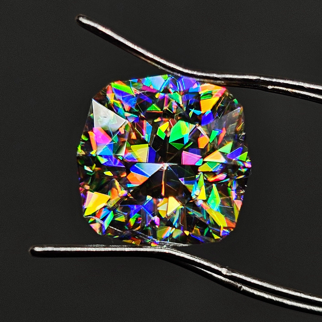 White Rutile 🌈🍭🦄, House Of Sylas Cushion Cut, 7.2 Carats - DJEVA