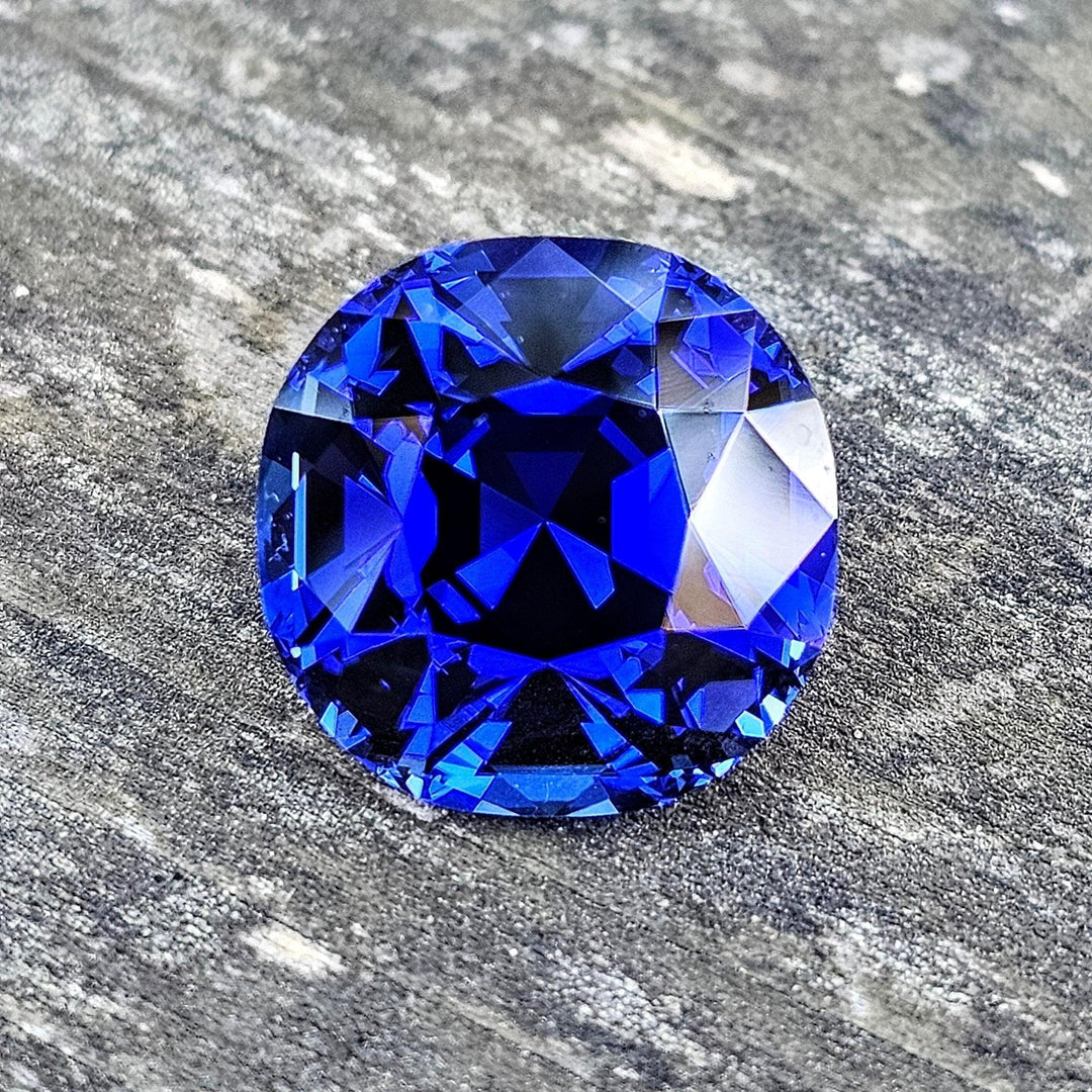 Blue Czochralski Lab Sapphire, Cushion Step Cut, 24.6 Carats - DJEVA