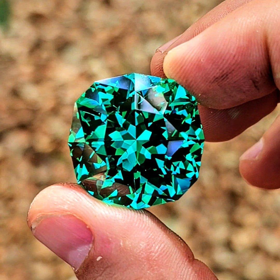 Teal "Paraiba" YAG, Cushion Cut, 117.5 Carats - DJEVA