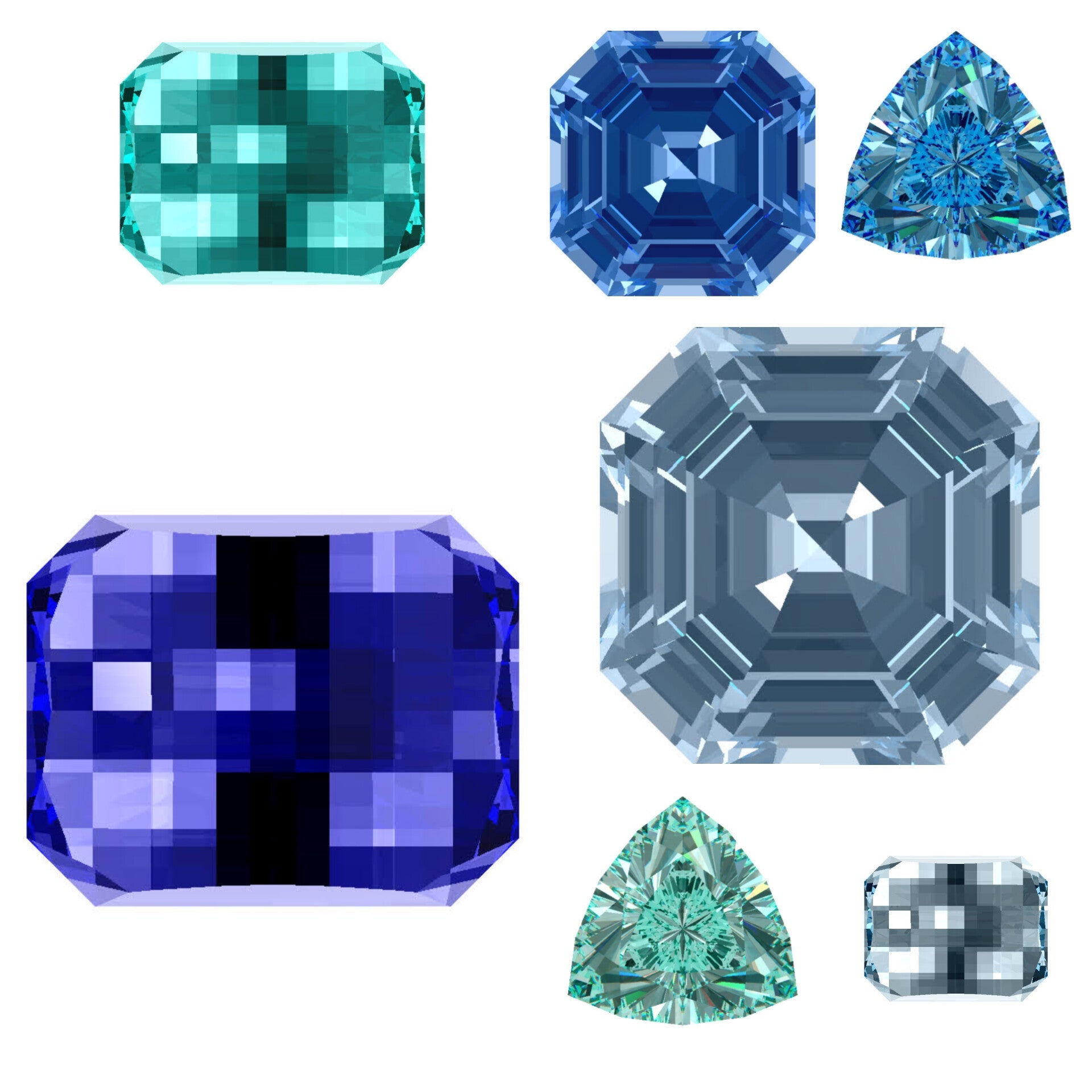 custom gem blue and teal sapphire