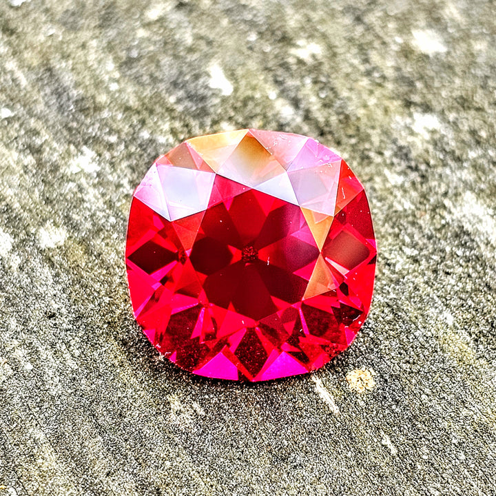 Fire Red / Orange Ruby, Antique Cushion Cut, 13.65 Carats