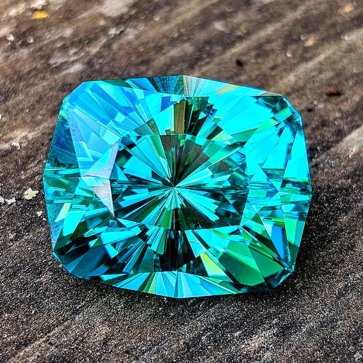 Teal "Paraiba" YAG, House Of Sylas Long Cushion Cut, 84.5 Carats