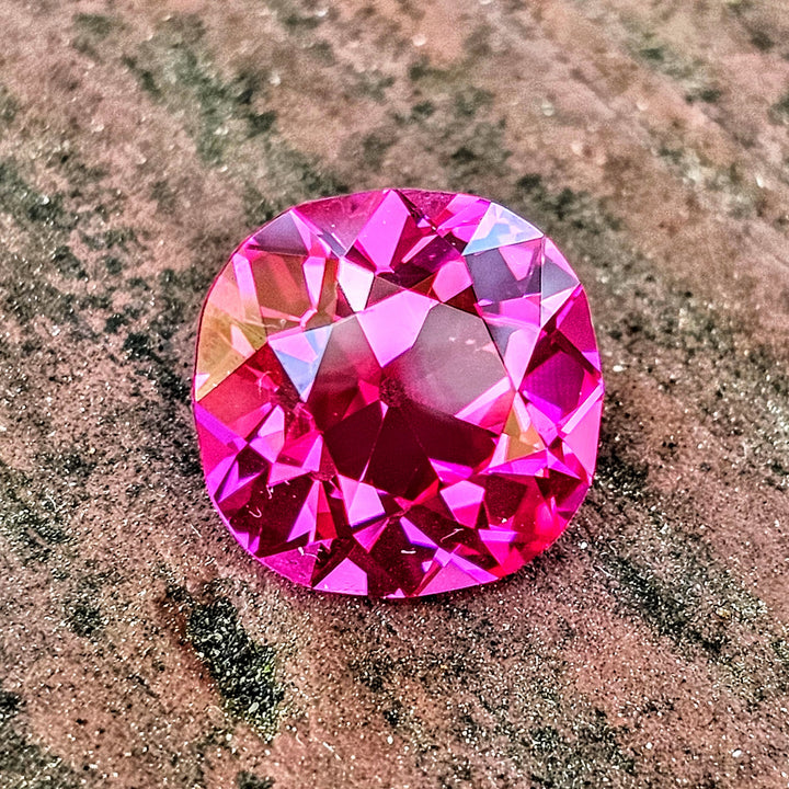 Neon Pink Lab Sapphire, Antique Cushion Cut, 8.3 Carats