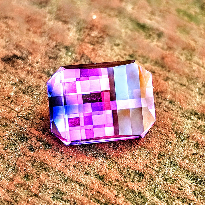 Purple Lab Sapphire, Pixel Rectangle Cut, 9.365 Carats