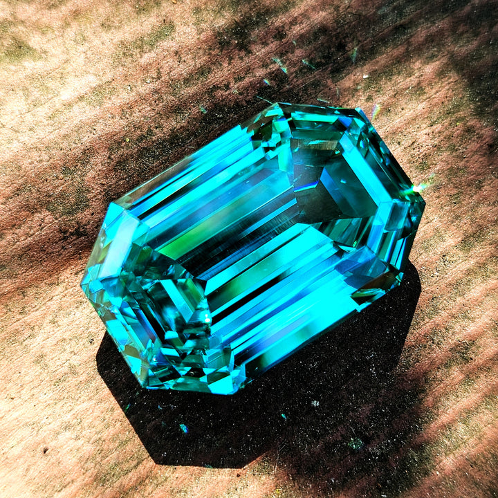 Teal "Paraiba" YAG, Stretched Octagon Cut, 69.5 Carats