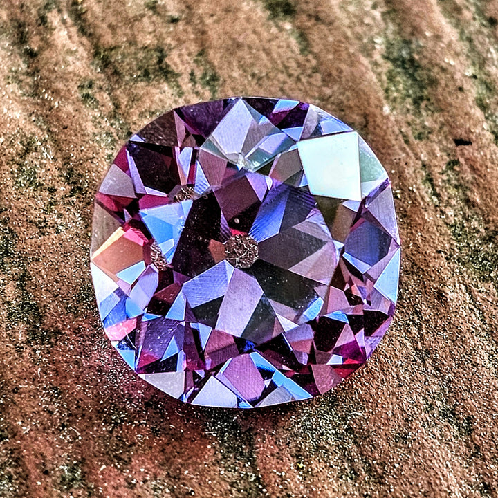 Greyish Mauve Lab Sapphire, Antique Cushion Cut, 10.2 Carats