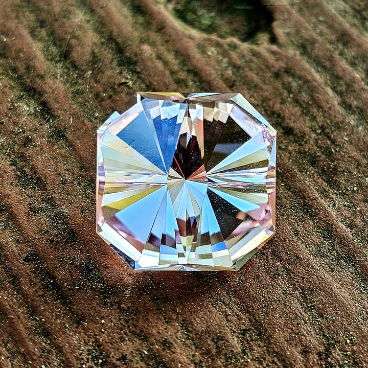 Blush Pink Lab Sapphire, Tessellation Cut, 13.4 Carats