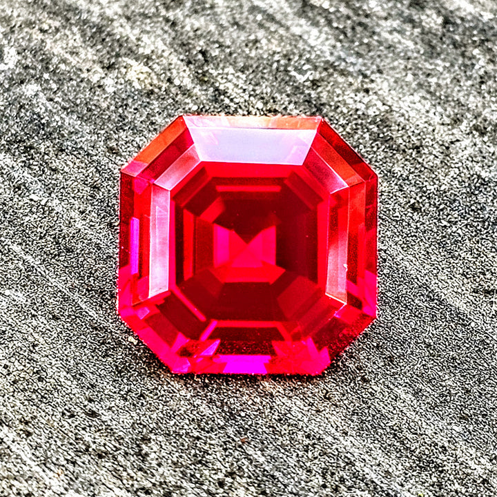 Pigeon Blood Lab Spinel, Asscher Cut, 11.26 Carats