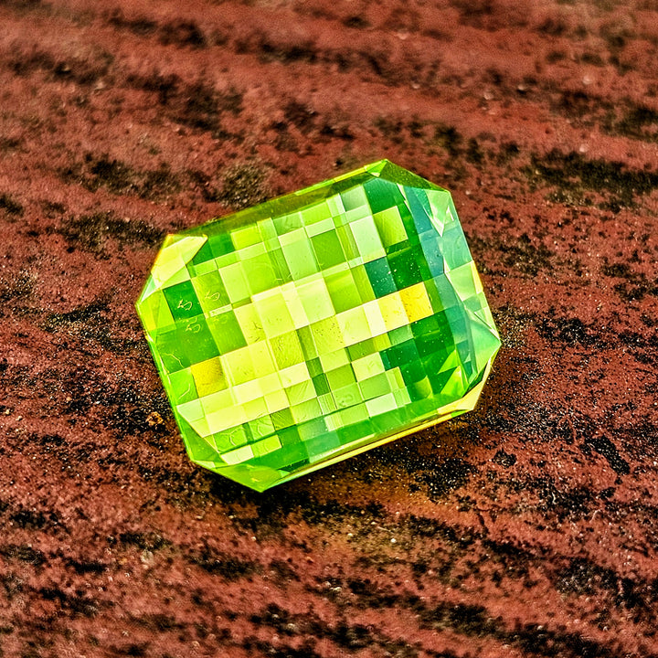 Green LuAG, Pixel Rectangle Cut, 14.41 Carats