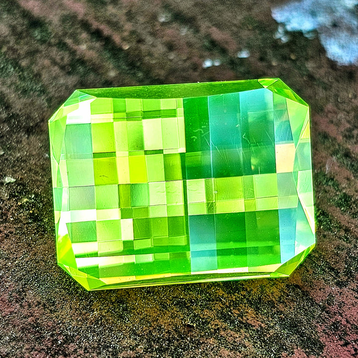 Green LuAG, Pixel Rectangle Cut, 59.2 Carats