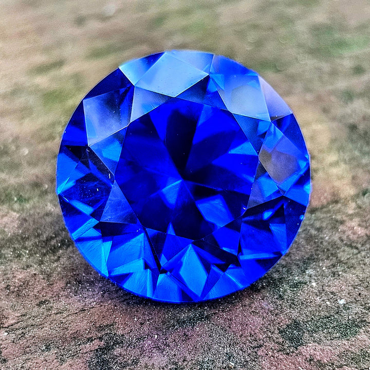 Djeva Fire Blue Lab Spinel, Traditional Round Brilliant Cut, 19.93 Carats