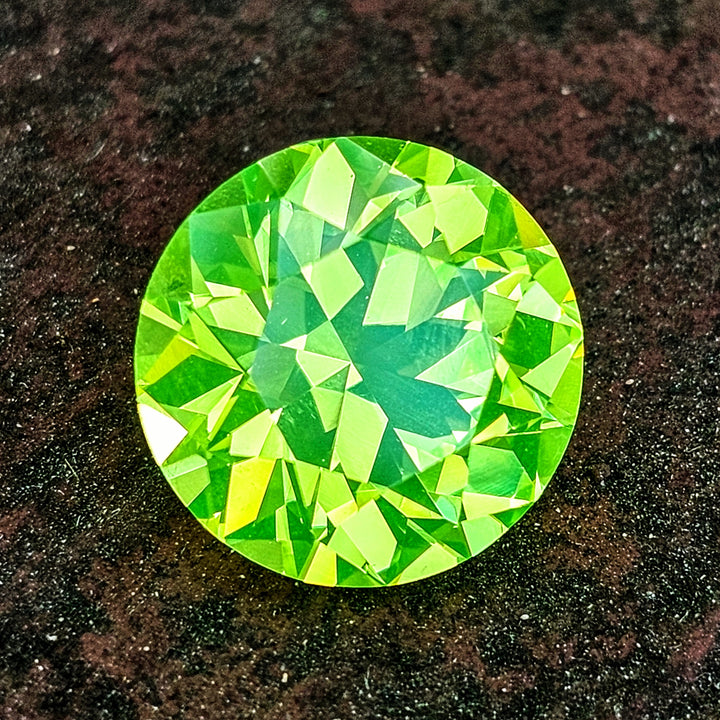 Green LuAG, Traditional Round Brilliant Cut, 16.24 Carats