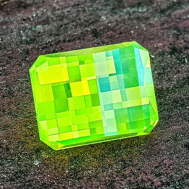 LuAG "ULTRA GREEN", Pixel Rectangle Cut, 17.40 Carats