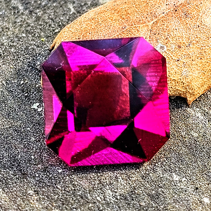 Purple Lab Beryl, Square Portrait Cut, 7.72 Carats