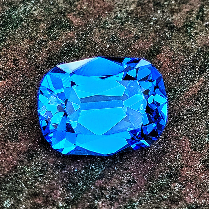 Czochralski Cobalt Spinel, Antique Long Cushion Cut, 3.04 Carats