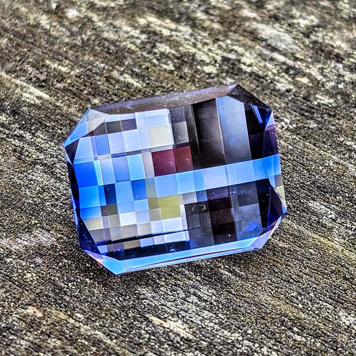 Blue Lab Sapphire, Pixel Rectangle Cut, 8.00 Carats