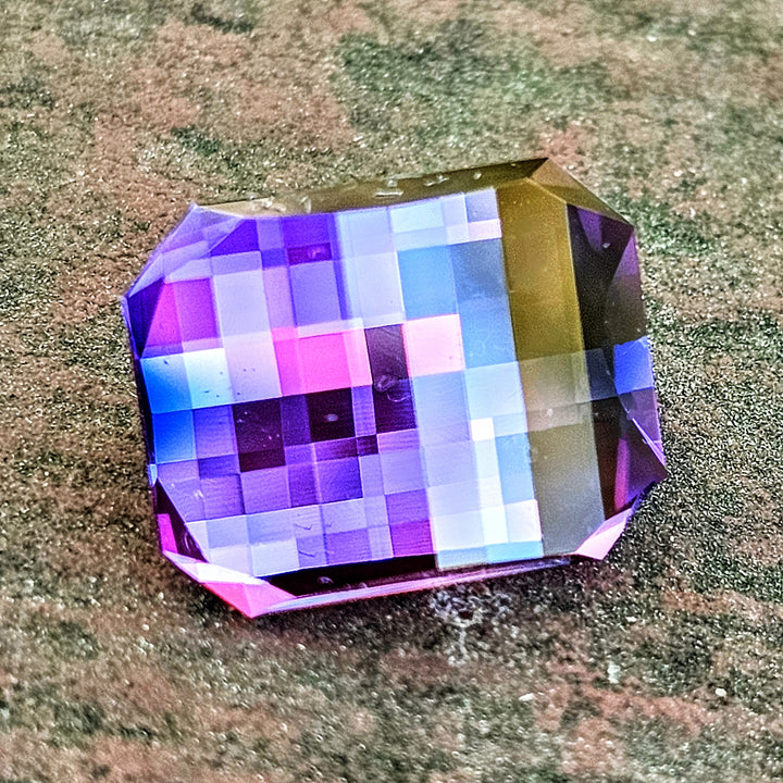 Purple Lab Sapphire, Pixel Rectangle Cut, 11.80 Carats