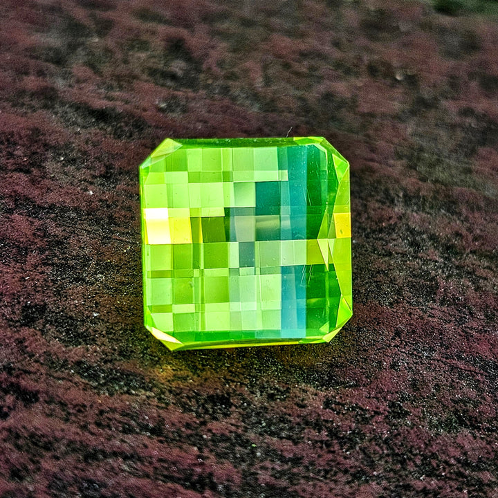 Green LuAG, Pixel Square Cut, 31.90 Carats