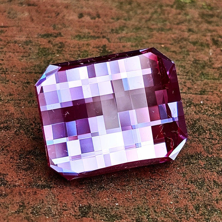 Repurposed Laser Alexandrite Cut, Pixel Rectangle, 29.38 Carats