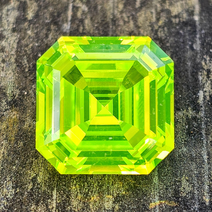 LuAG "ULTRA GREEN", Asscher Cut, 60.65 Carats