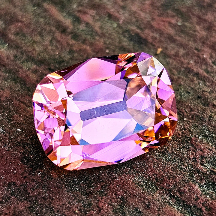 Padparadscha Erbium YAG, Antique Long Cushion Cut, 11.26 Carats