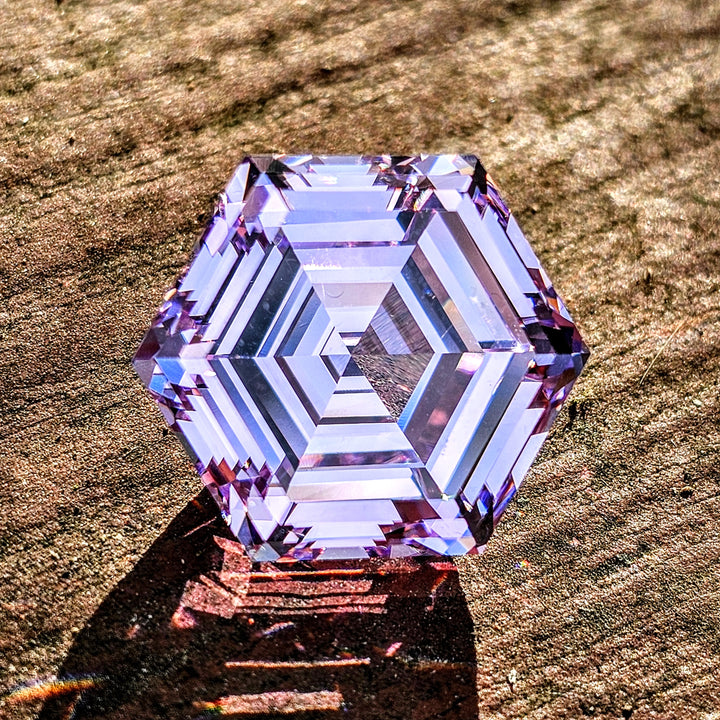 Purple Neodymium YAG, Hexagon Step Cut, 32.34 Carats