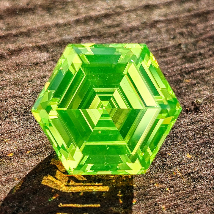 Green LuAG, Hexagon Step Cut, 24.35 Carats