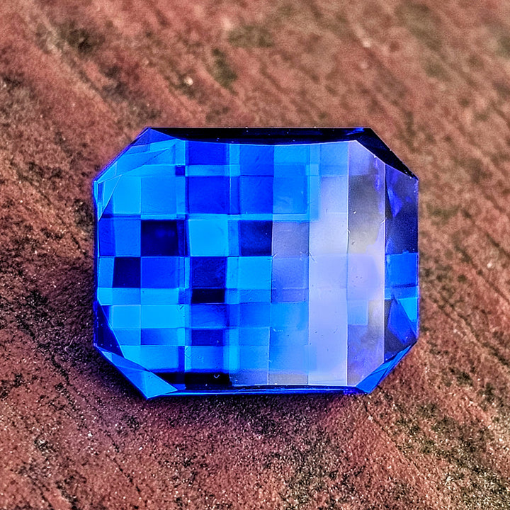 Djeva Fire Blue Lab Spinel, Pixel Rectangle Cut, 9.67 Carats