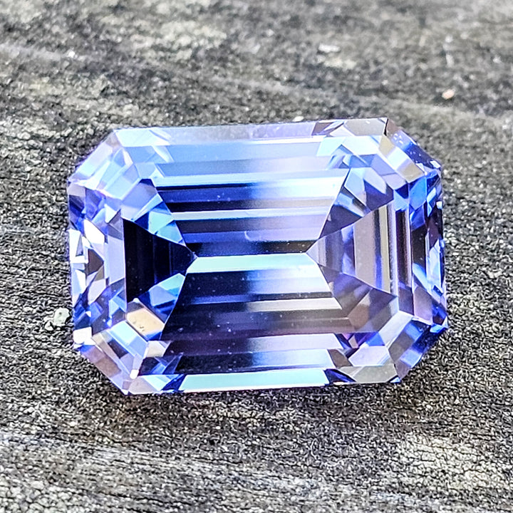 Blue Czochralski Lab Sapphire, Emerald Cut, 5.98 Carats