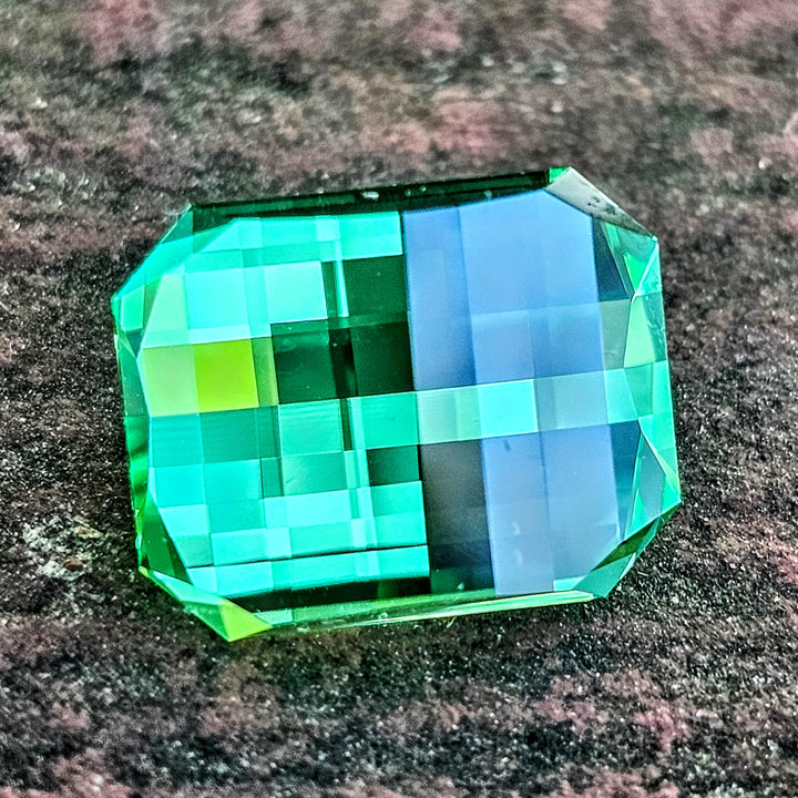 Djeva Green Lab Sapphire, Pixel Rectangle Cut, 8.35 Carats