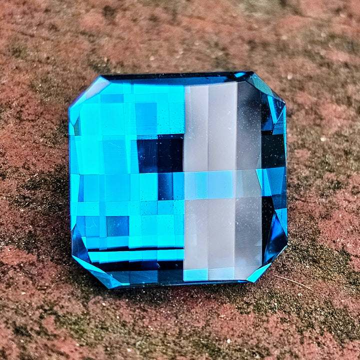 Blue Cobalt YAG, Pixel Square Cut, 16.15 Carats