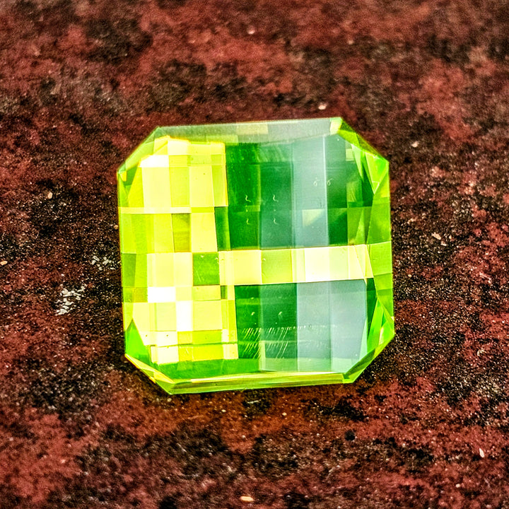 Green LuAG, Pixel Square Cut, 11.70 Carats