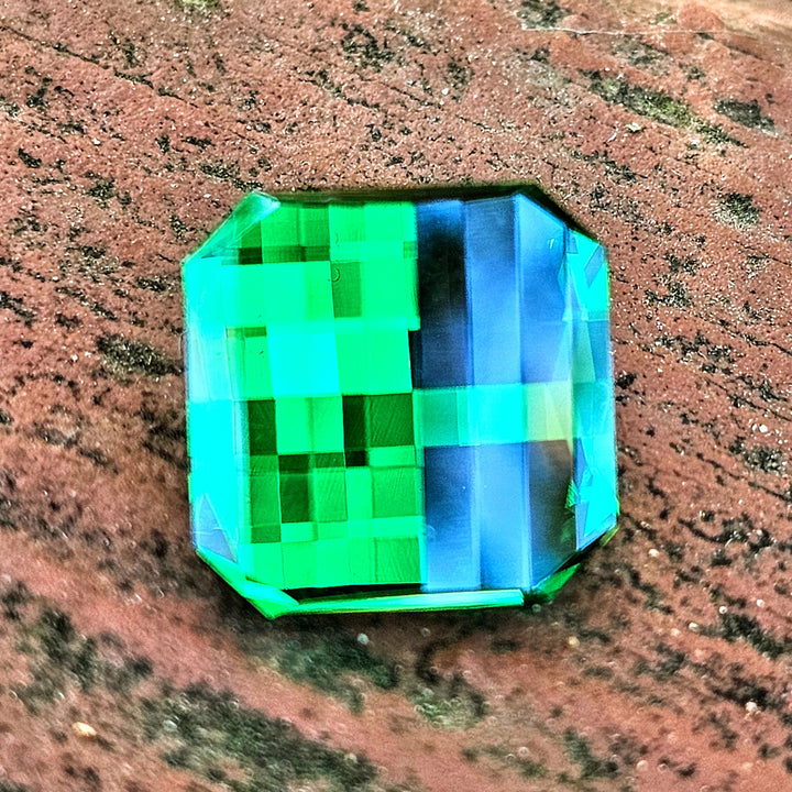 Green CTH YAG, Pixel Square Cut, 13.31 Carats