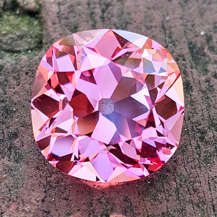 Light Pink-Orange Padparadscha Lab Sapphire, Antique Cushion Cut, 25.50 Carats