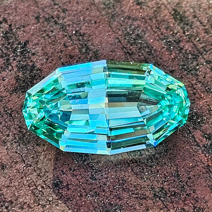 Pastel Mint Laser Garnet, Long Step Oval Cut, 5.41 Carats