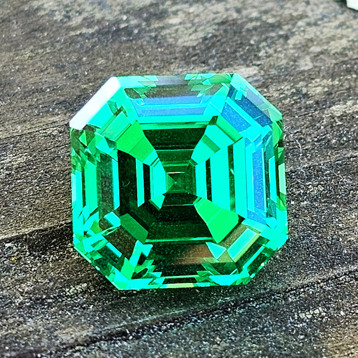 Vivid Green Vanadium YAG, Asscher Cut, 12.44 Carats