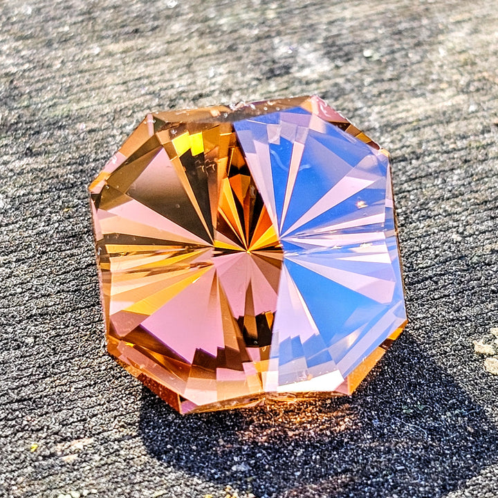 Toasted Orange Erbium YAG, Tessellation Cut, 16.30 Carats